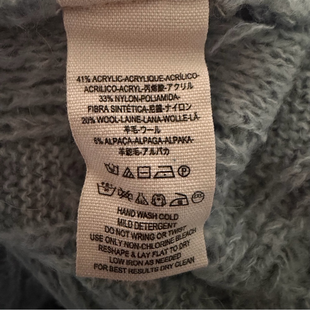 Free People Distressed Complex Cable Knit Turtleneck Sweater Small 41472 - Picture 7 of 9